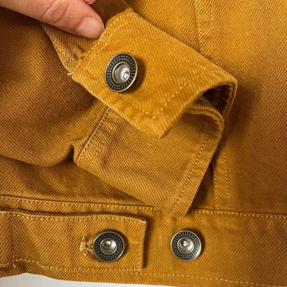 NWOT | Alex Mill Shrunken Zip Jacket in Recycled Denim Golden Khaki - Picture 7 of 11